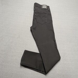 Levis 711 Skinny Jeans Womens 28 Black Mid Rise Stretch Dark Wash Denim Pants